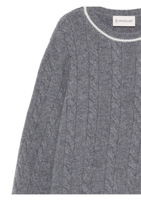 Maglione a Trecce Grigio Con Orlo a Righe MONCLER ENFANT | 954-9C00004 M1241988